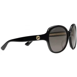 Gucci - Oversized Round Sunglasses in Acetate - Black Acetate - Gucci Eyewear - Avvenice