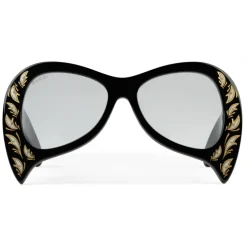 Gucci - Oversized Sunglasses with Mother-of-Pearl Details - Black - Gucci Eyewear - Avvenice