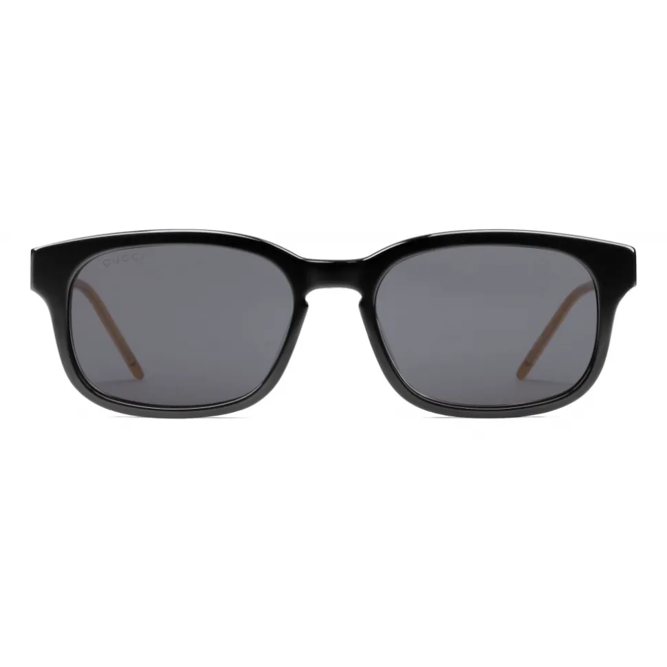 Gucci - Rectangular Acetate Sunglasses - Black - Gucci Eyewear - Avvenice