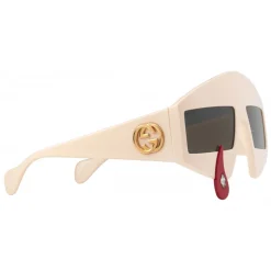 Gucci - Rectangular Acetate Sunglasses - Ivory - Gucci Eyewear - Avvenice