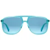 Gucci - Rectangular Acetate Sunglasses - Transparent Blue Acetate - Gucci Eyewear - Avvenice