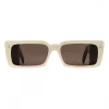 Gucci - Rectangular Acetate Sunglasses - White Horn Black - Gucci Eyewear - Avvenice