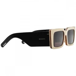 Gucci - Rectangular Acetate Sunglasses - White Horn Black - Gucci Eyewear - Avvenice
