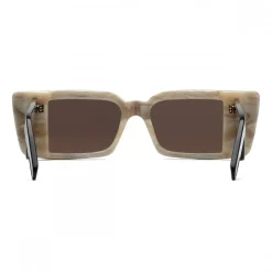 Gucci - Rectangular Acetate Sunglasses - White Horn Black - Gucci Eyewear - Avvenice