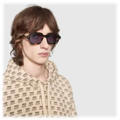 Gucci - Rectangular Acetate Glasses - Turtle Striped Acetate - Gucci Eyewear - Avvenice