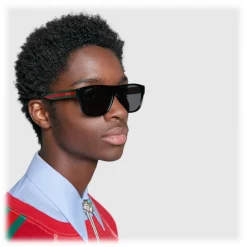 Gucci - Rectangular Acetate Sunglasses - Black Acetate - Gucci Eyewear - Avvenice