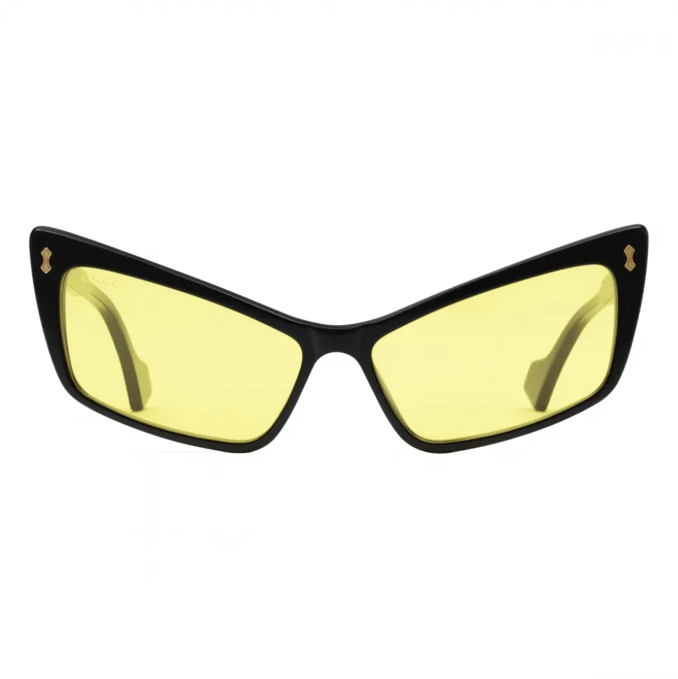 Gucci - Rectangular Acetate Sunglasses - Black Yellow - Gucci Eyewear - Avvenice