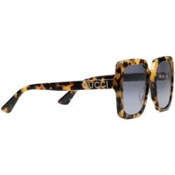 Gucci - Rectangular Acetate Sunglasses - Shiny Spotted Turtle - Gucci Eyewear - Avvenice