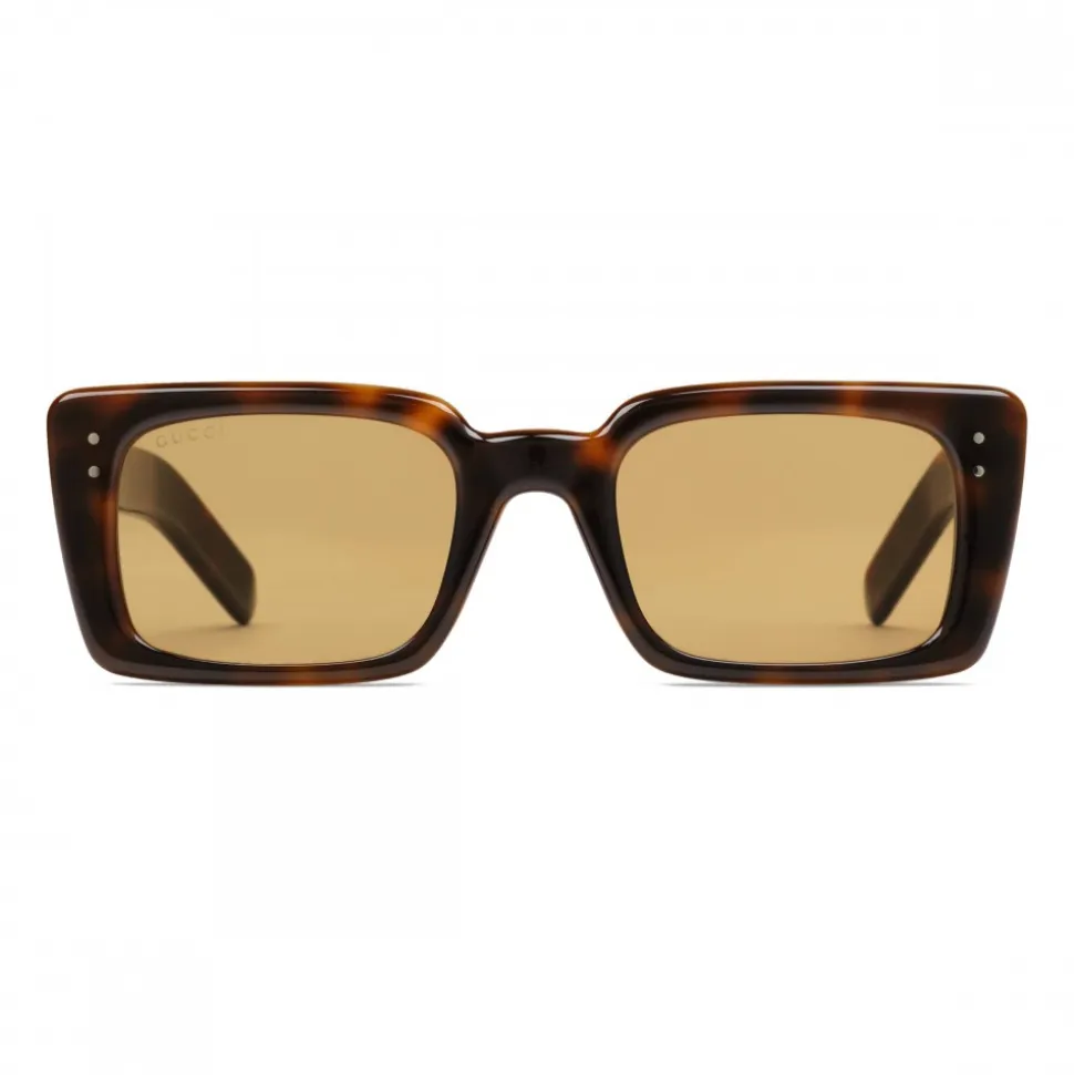 Gucci - Rectangular Acetate Sunglasses - Turtle - Gucci Eyewear - Avvenice