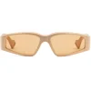 Gucci - Rectangular Acetate Sunglasses - Beige - Gucci Eyewear - Avvenice