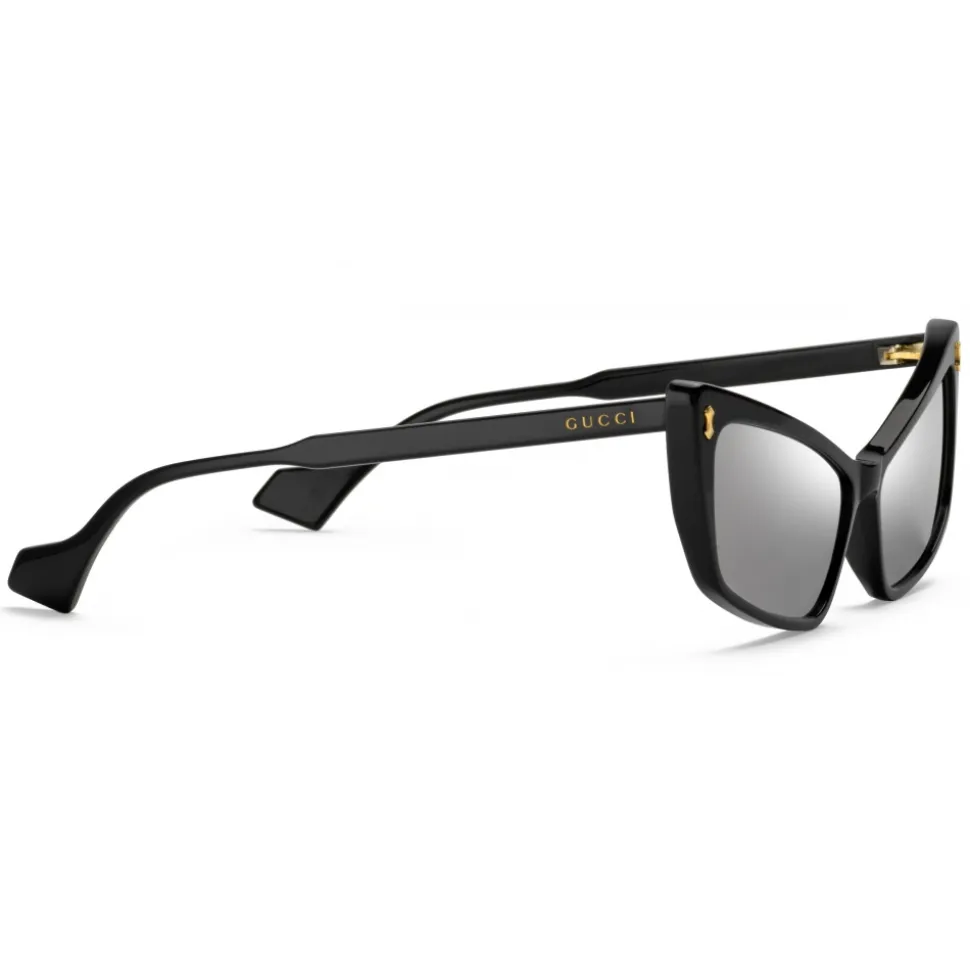 Gucci - Rectangular Acetate Sunglasses - Shiny Black - Gucci Eyewear - Avvenice