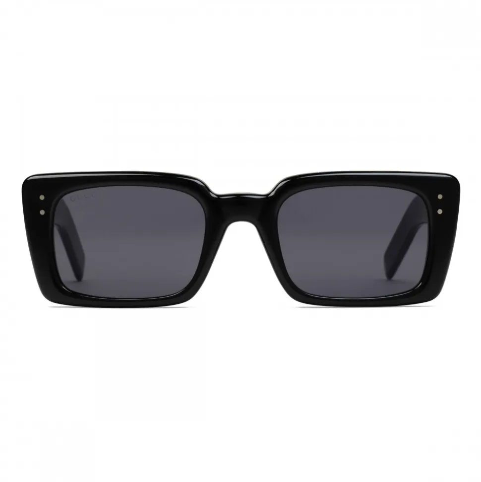 Gucci - Rectangular Acetate Sunglasses - Black - Gucci Eyewear - Avvenice