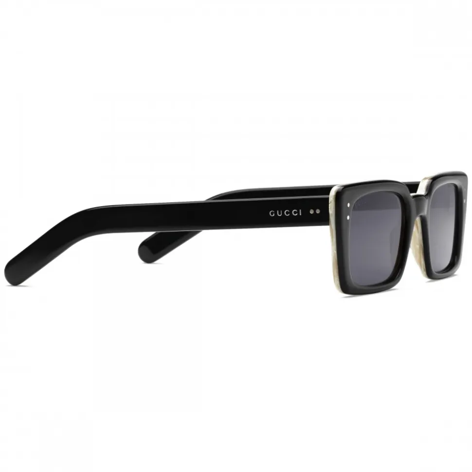 Gucci - Rectangular Acetate Sunglasses - Black - Gucci Eyewear - Avvenice