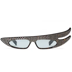 Gucci - Rectangular Angle Acetate Sunglasses with Crystals - Turtle - Gucci Eyewear - Avvenice