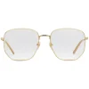 Gucci - Rectangular Frame Metal Glasses - Gold - Gucci Eyewear - Avvenice