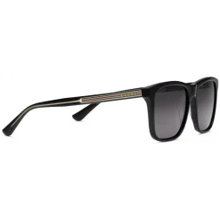 Gucci - Rectangular Metal Sunglasses - Polished Black Acetate - Gucci Eyewear - Avvenice