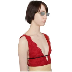 Gucci - Rectangular Metal Sunglasses - Gold - Gucci Eyewear - Avvenice