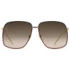 Gucci - Rectangular Metal Sunglasses - Green and Red with Gold Color Detail - Gucci Eyewear - Avvenice