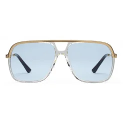 Gucci - Rectangular Metal Sunglasses - Yellow Green Lenses - Gucci Eyewear - Avvenice