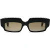 Gucci - Rectangular Sunglasses with Crystals - Black - Gucci Eyewear - Avvenice