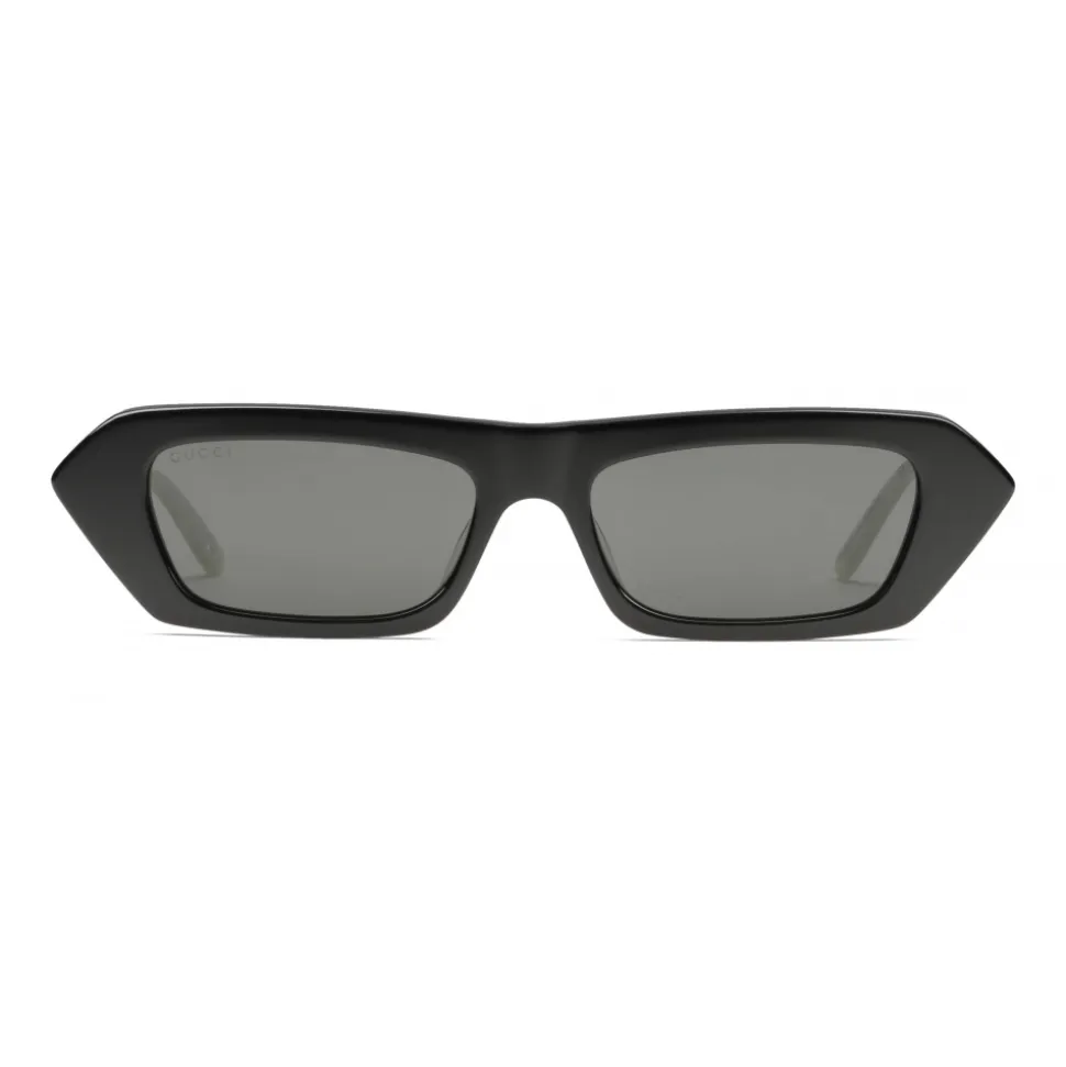 Gucci - Rectangular Sunglasses with Crystals - Black - Gucci Eyewear - Avvenice