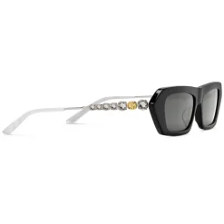 Gucci - Rectangular Sunglasses with Crystals - Black - Gucci Eyewear - Avvenice