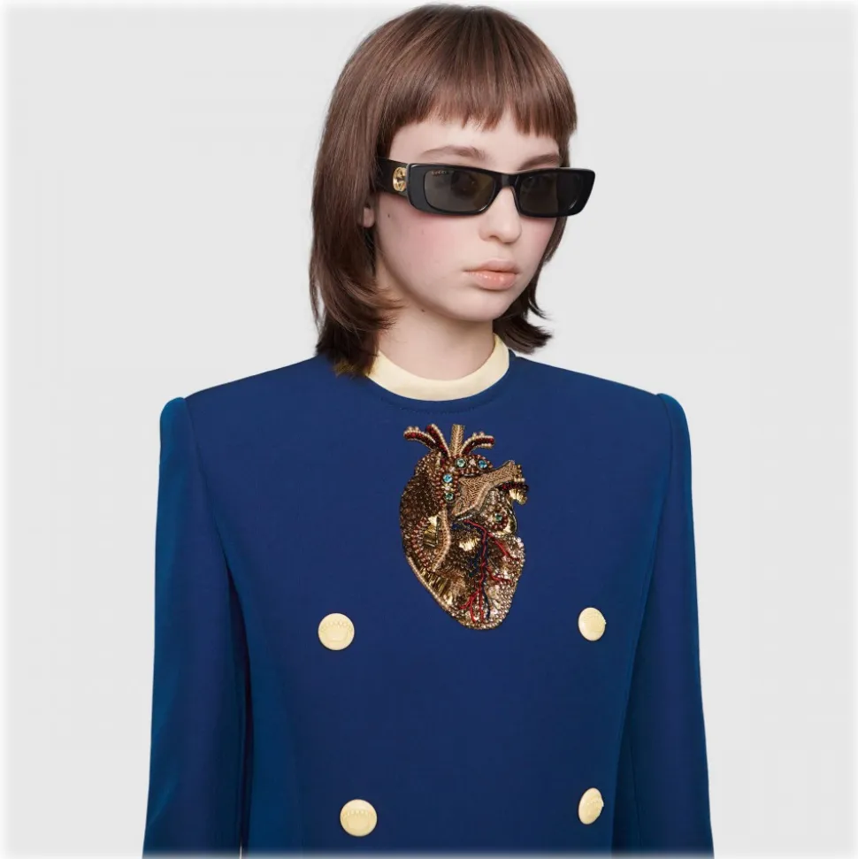 Gucci - Rectangular Sunglasses - Black - Gucci Eyewear - Avvenice