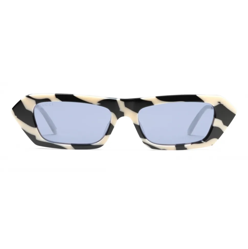 Gucci - Rectangular Sunglasses with Crystals - Zebra Striped - Gucci Eyewear - Avvenice
