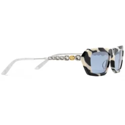Gucci - Rectangular Sunglasses with Crystals - Zebra Striped - Gucci Eyewear - Avvenice