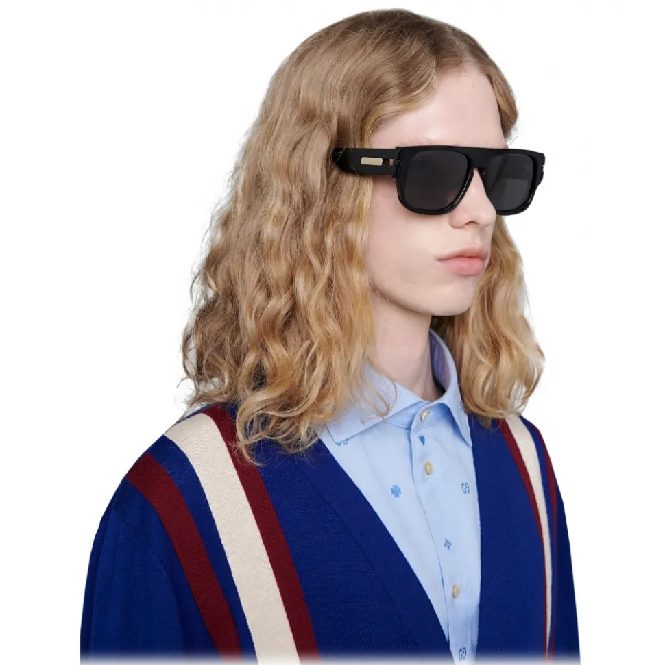 Gucci - Rectangular Sunglasses - Black - Gucci Eyewear - Avvenice