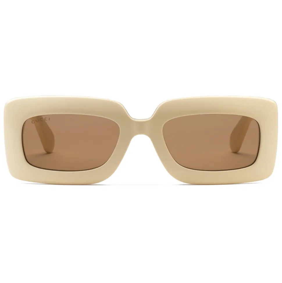 Gucci - Rectangular-Frame Sunglasses - Ivory - Gucci Eyewear - Avvenice