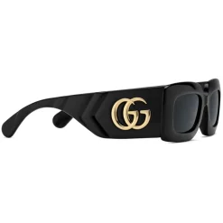 Gucci - Rectangular-Frame Sunglasses - Black - Gucci Eyewear - Avvenice
