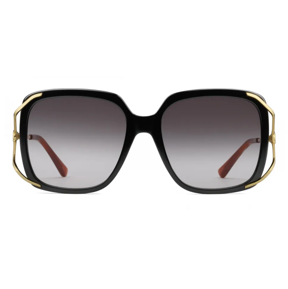 Gucci - Round Acetate and Metal Sunglasses - Black - Gucci Eyewear - Avvenice