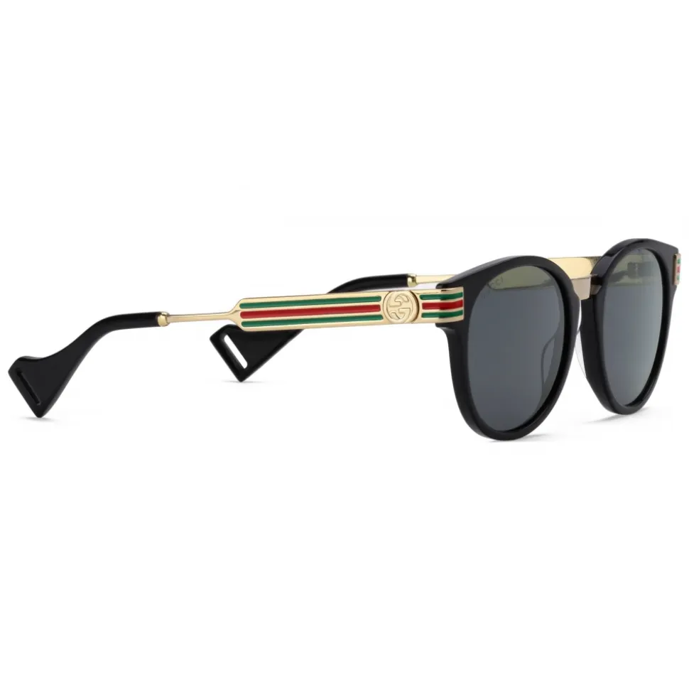Gucci - Round Acetate and Metal Sunglasses - Black - Gucci Eyewear - Avvenice