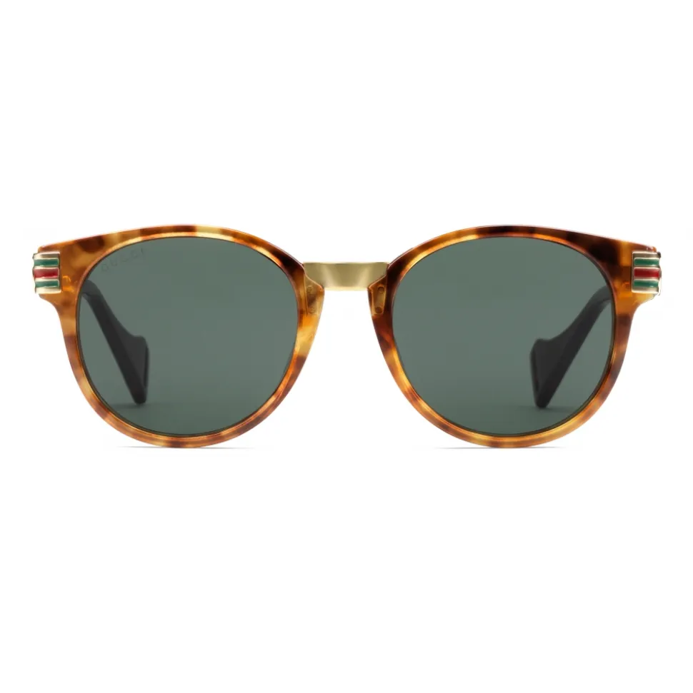 Gucci - Round Acetate and Metal Sunglasses - Tortoiseshell - Gucci Eyewear - Avvenice