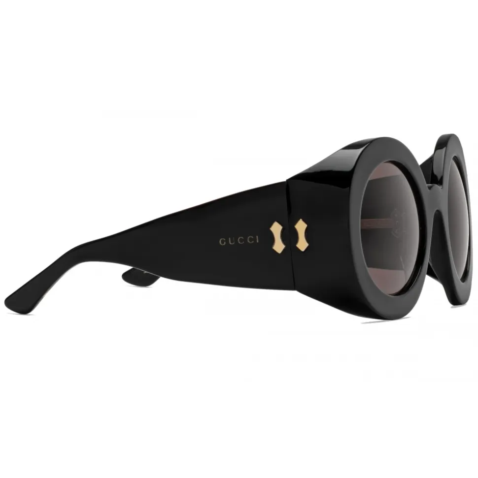 Gucci - Round Acetate Sunglasses - Black - Gucci Eyewear - Avvenice