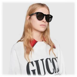 Gucci - Round Acetate Sunglasses - Black Crystal Stars - Gucci Eyewear - Avvenice