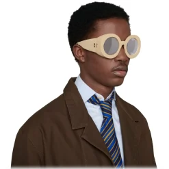 Gucci - Round Acetate Sunglasses - Ivory - Gucci Eyewear - Avvenice