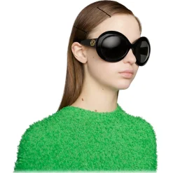 Gucci - Round Acetate Sunglasses - Black - Gucci Eyewear - Avvenice