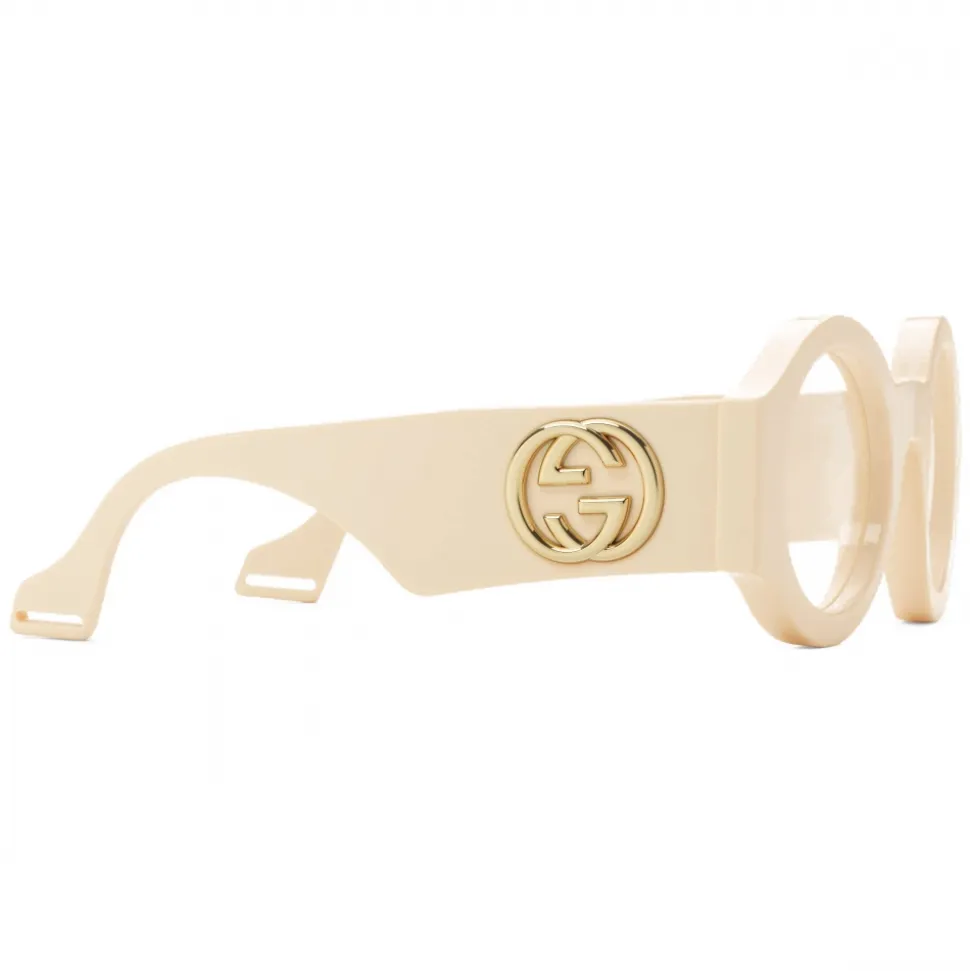 Gucci - Round Frame Acetate Sunglasses - Ivory - Gucci Eyewear - Avvenice