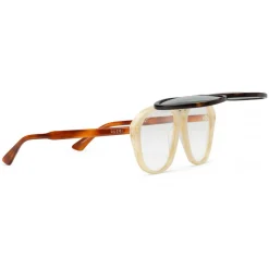 Gucci - Round Frame Acetate Glasses - Dark Tortoiseshell - Gucci Eyewear - Avvenice
