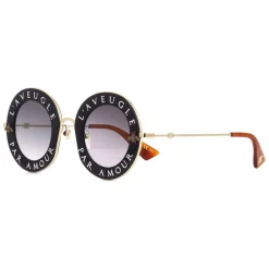 Gucci - Round Frame Acetate Sunglasses - Black Gold - L'Aveugle Par Amour - Gucci Eyewear - Avvenice