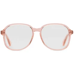 Gucci - Round Frame Acetate Glasses - Transparent Peach Acetate - Gucci Eyewear - Avvenice