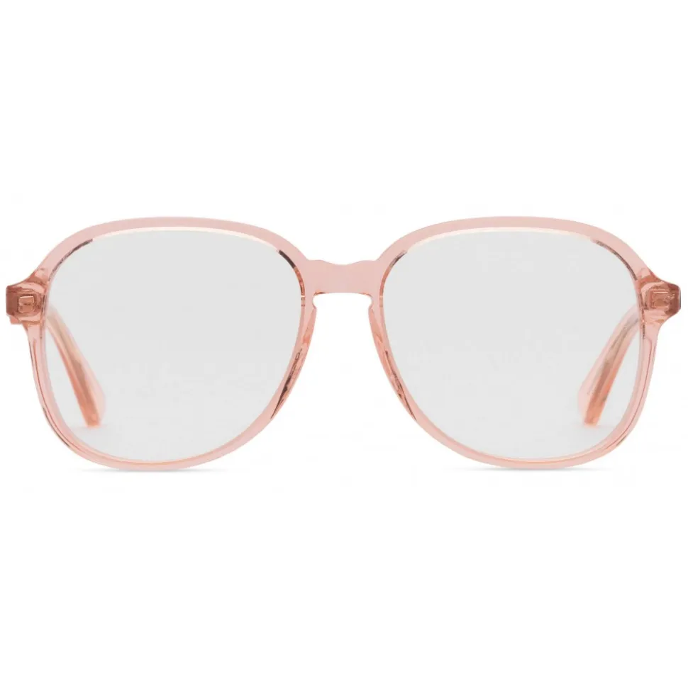 Gucci - Round Frame Acetate Glasses - Transparent Peach Acetate - Gucci Eyewear - Avvenice