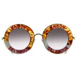 Gucci - Round Frame Acetate Sunglasses - Havana Gold - Maison de l'Amour - Gucci Eyewear - Avvenice