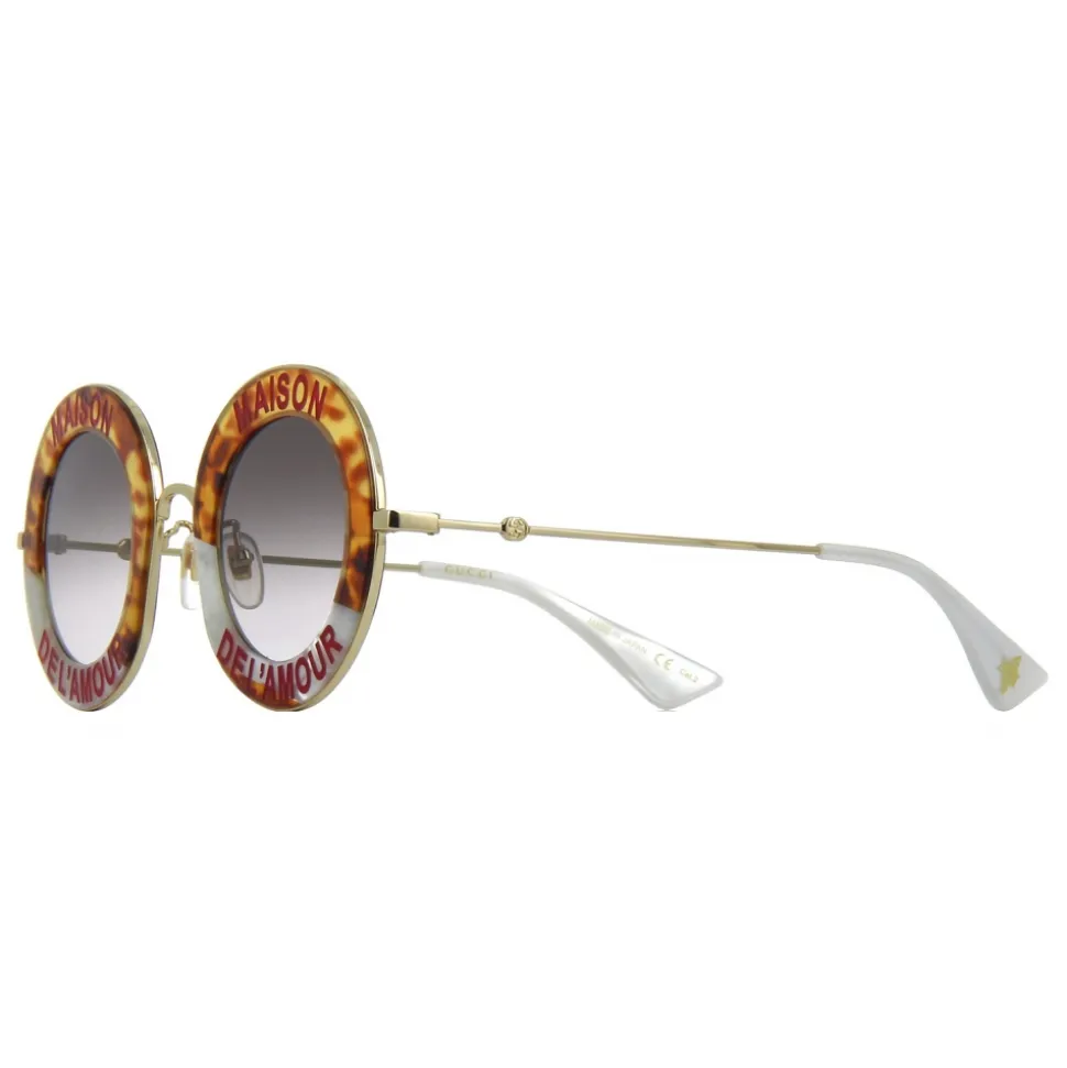 Gucci - Round Frame Acetate Sunglasses - Havana Gold - Maison de l'Amour - Gucci Eyewear - Avvenice
