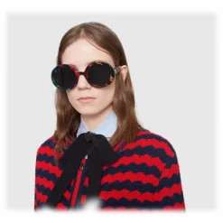 Gucci - Round Frame Acetate Sunglasses with Glitter - Acetate and Glitter - Gucci Eyewear - Avvenice