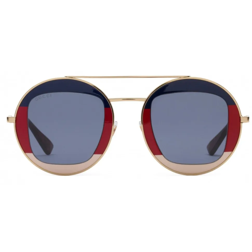 Gucci - Round Frame Metal Sunglasses - Sylvie Web - Gucci Eyewear - Avvenice