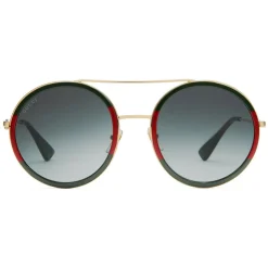 Gucci - Round Frame Metal Sunglasses - Green - Gucci Eyewear - Avvenice