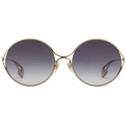 Gucci - Round Frame Metal Sunglasses - Gold and Silver - Gucci Eyewear - Avvenice